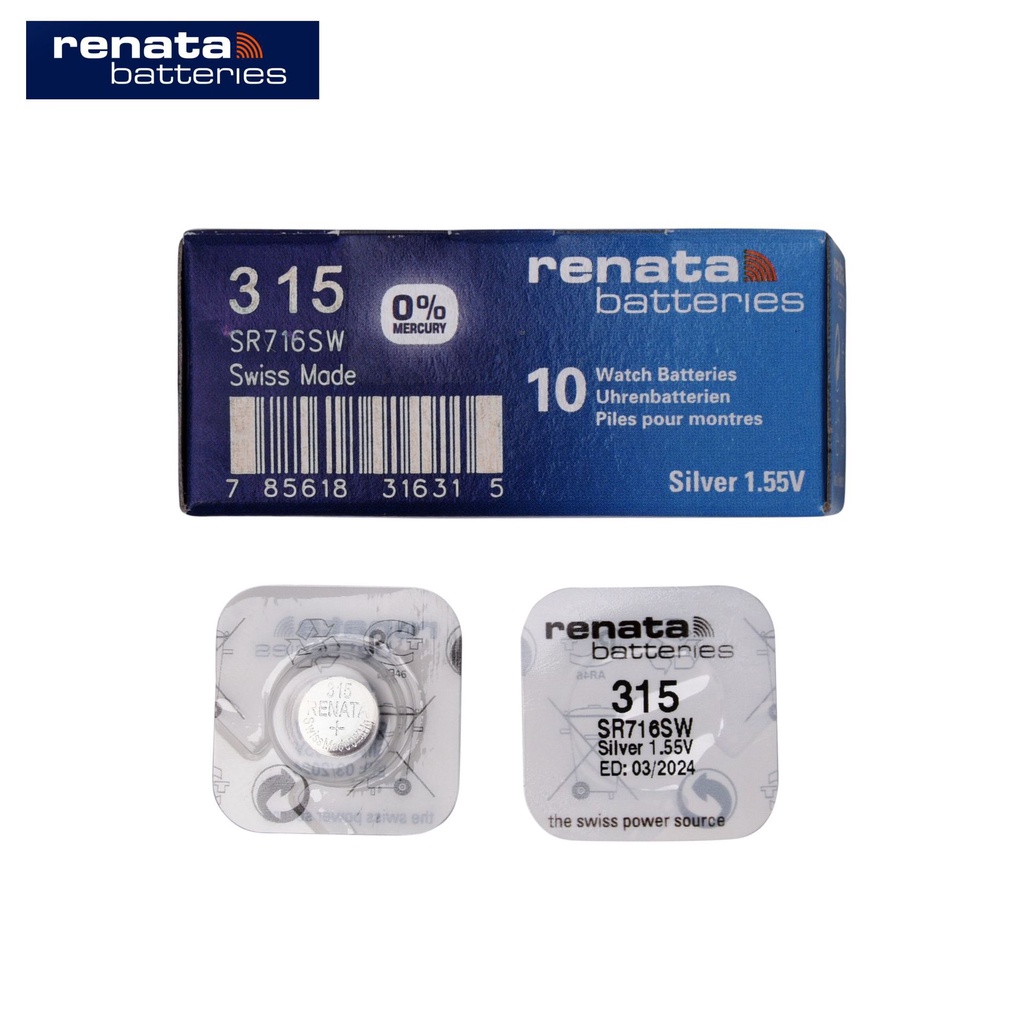 Pin đồng hồ Thụy Sỹ RENATA 315 / SR716SW oxit bạc Made in Swiss