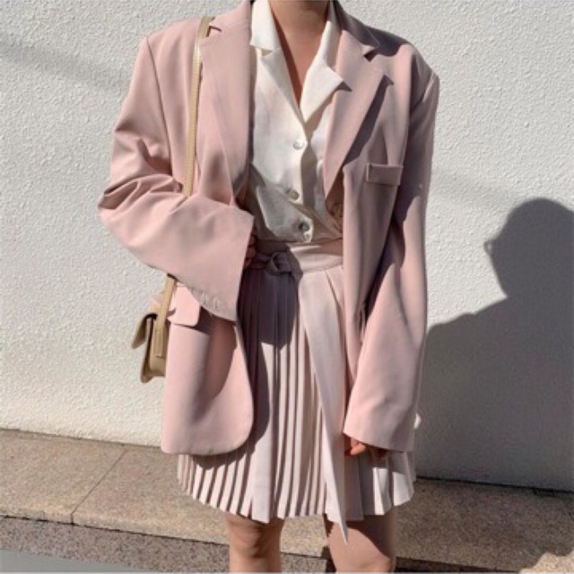 ÁO BLAZER HỒNG PASTEL