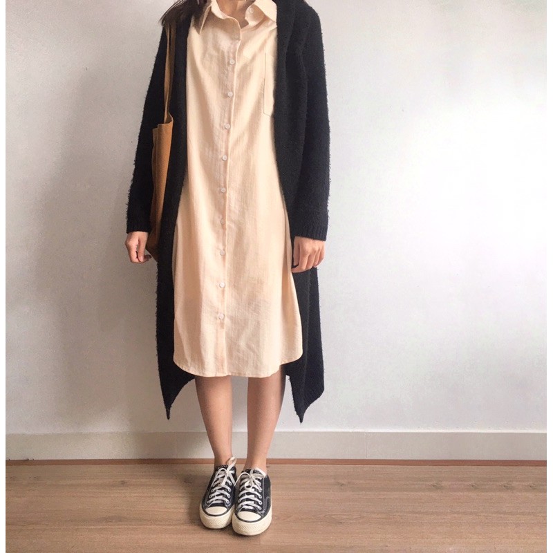 CC District - Váy sơ mi dáng dài Louis Shirt Dress (tặng kèm váy lót thun bên trong) | BigBuy360 - bigbuy360.vn