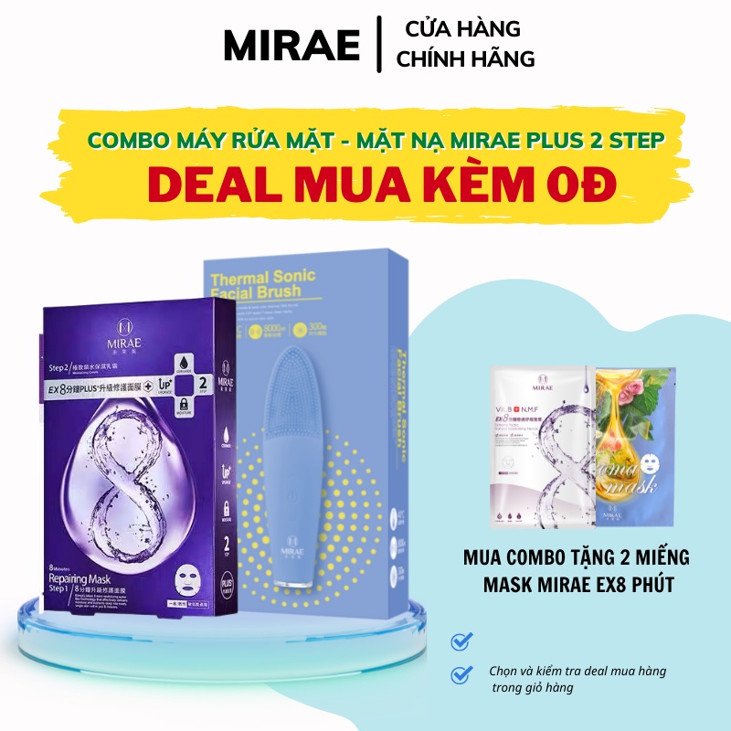 Combo Chăm Sóc Da Mirae Làm Sạch Sâu Ngừa Mụn &amp; Mặt Nạ Cấp Ẩm Nhanh Chóng Giúp Da Căng Mịn COMBO33