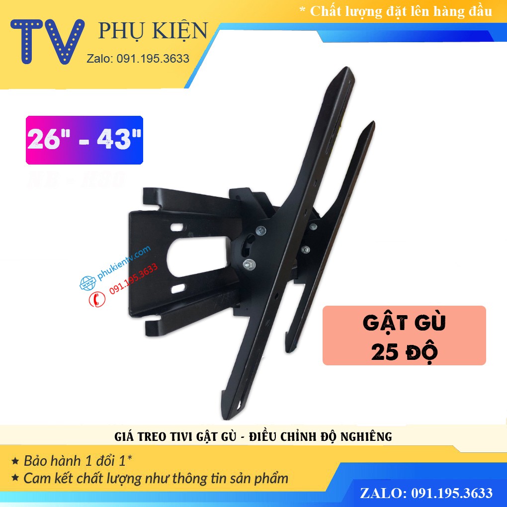 Giá treo tivi nghiêng 26-43 inch - giá treo gật gù điều chỉnh góc nghiêng 26 - 43 inch