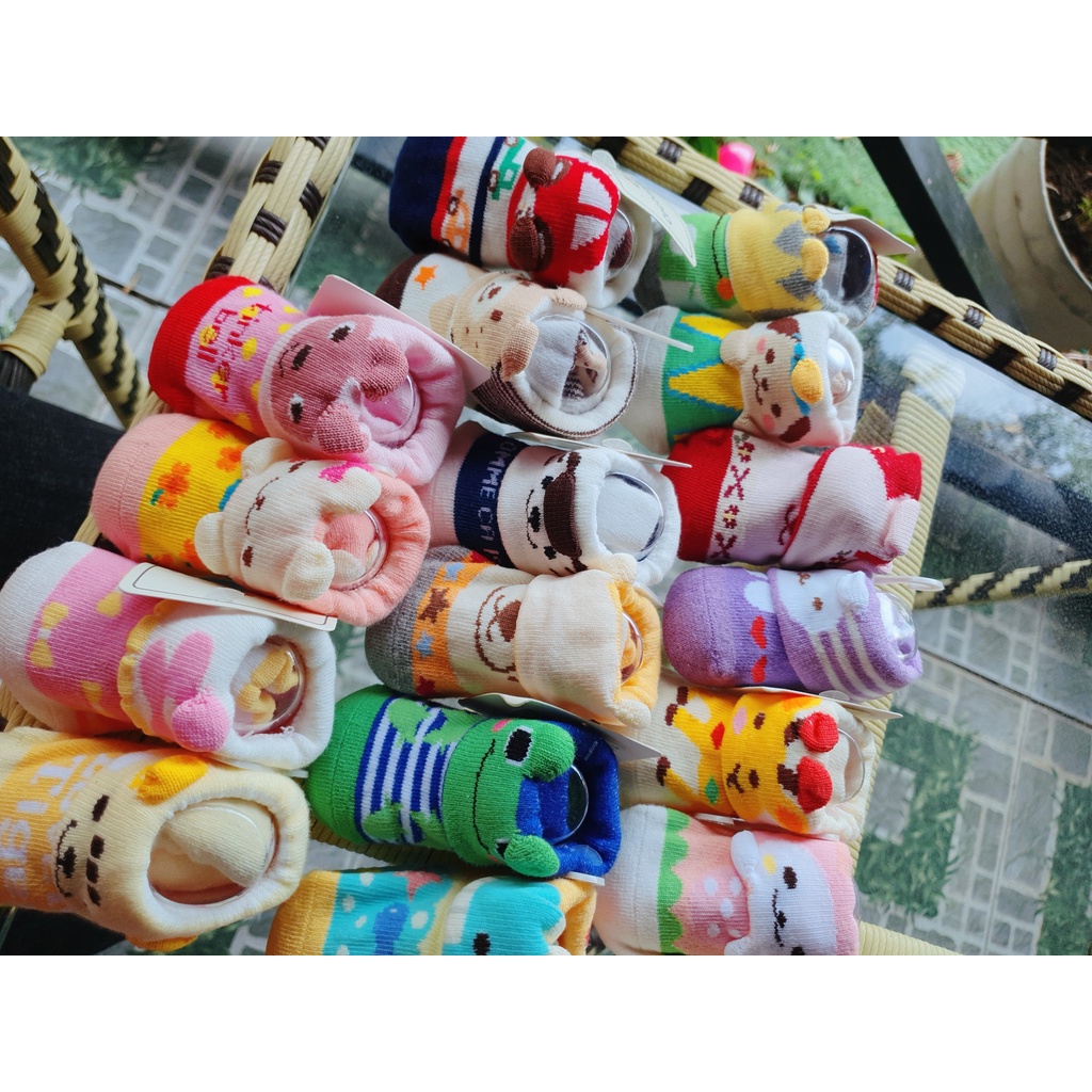 Set 2 Vớ Chân Sơ Sinh Ống Đứng Đáng Yêu Cho Bé