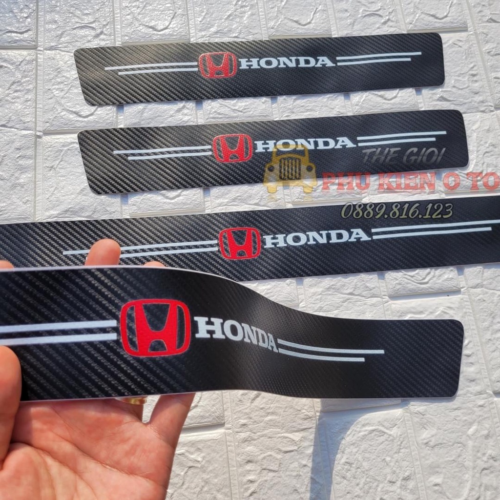 HONDA - Bộ Miếng Dán Chống Trầy Xước Có Logo Hãng HONDA Bảo Vệ Bậc Cửa Và Dán Cốp Xe Hơi, Xe Ô Tô