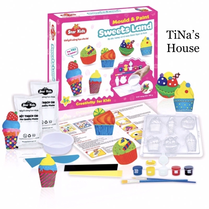 Bộ tô tượng thạch cao nhiều chủ đề phát huy tính sáng tạo và khả năng khéo léo cho bé - TiNa’s House