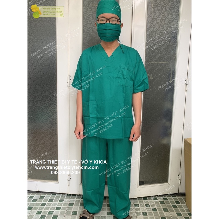 Bộ đồ phẫu thuật, bộ đồ kỹ thuật viên spa vải đẹp, hấp được