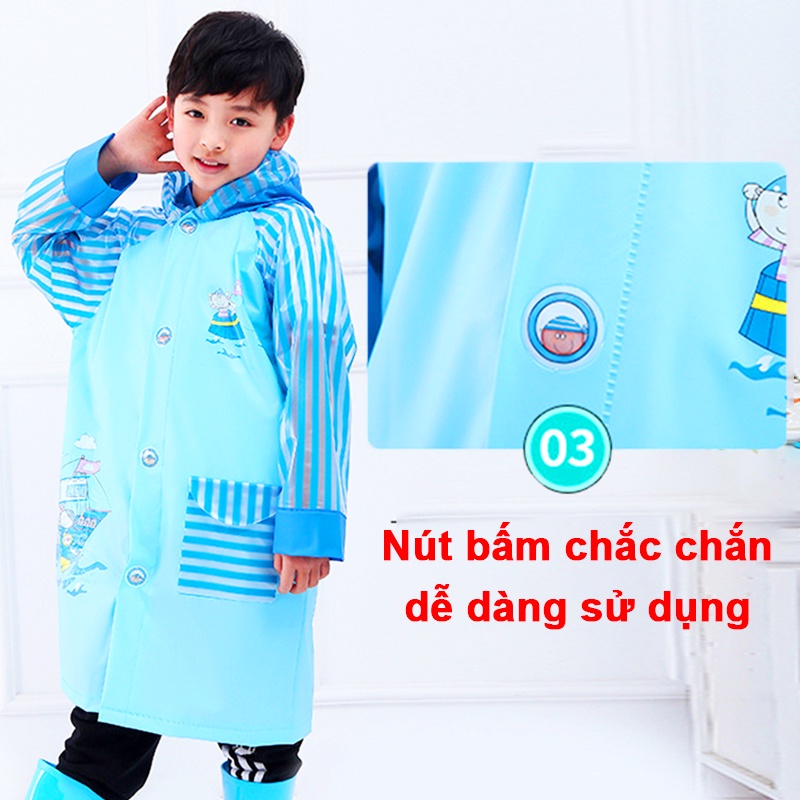 Áo mưa cho bé, áo mưa trẻ em cao cấp hình thú đáng yêu cho bé 4-10 tuổi Baby-S – SAM005
