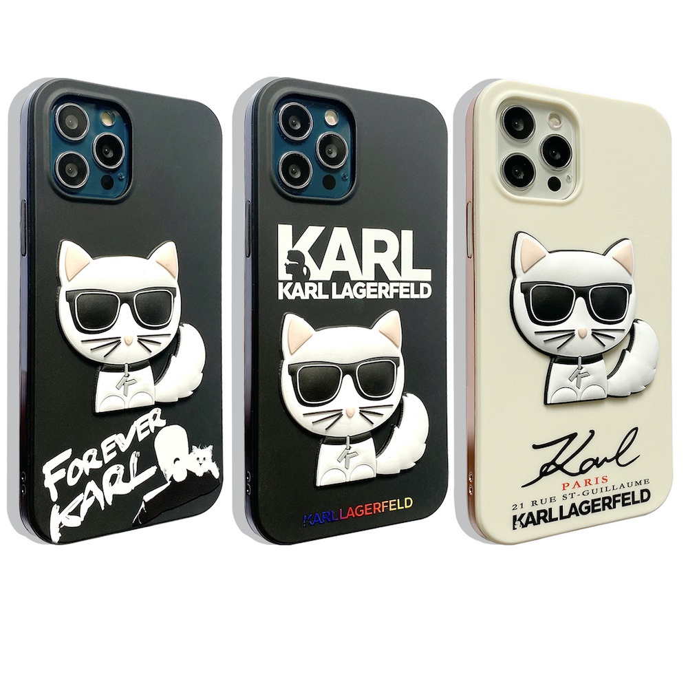 Ốp điện thoại TPU họa tiết mèo Karl Lagerfeld đáng yêu thích hợp cho IPHONE 13 12 11 PRO MAX X XS XR 7 8 PLUS