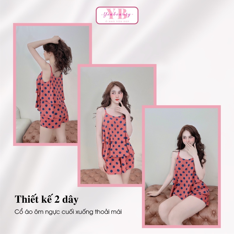 Đồ bộ lanh mặc nhà bigsize nữ dễ thương hiệu mai ngô, đồ ngủ sexy nữ hai 2 dây gợi cảm - yenbeauty