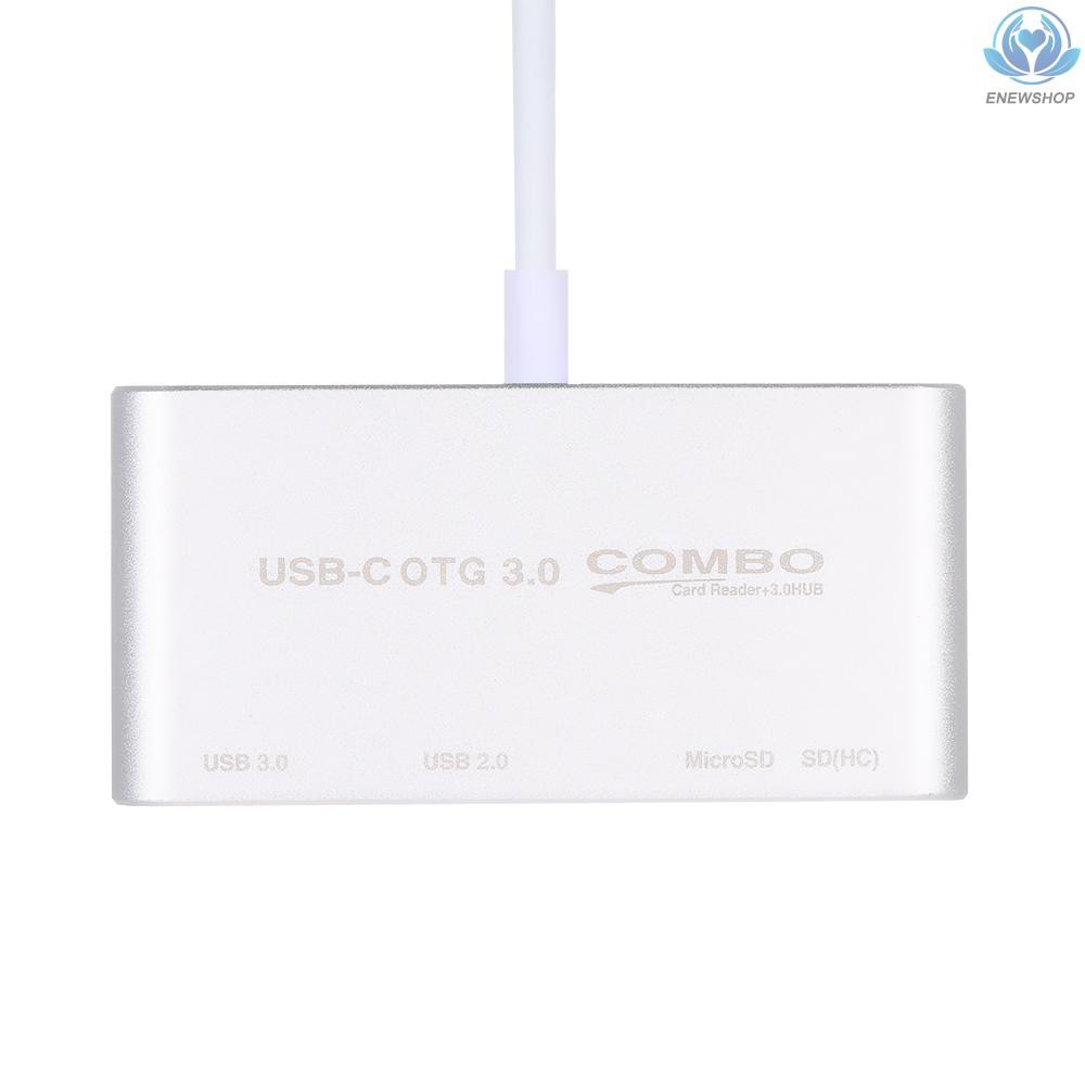 Bộ Chia Cổng Usb 3.1 Type C Đa Cổng Usb 3.0 Kiêm Đầu Đọc Thẻ Nhớ Đa Năng 5 Trong 1