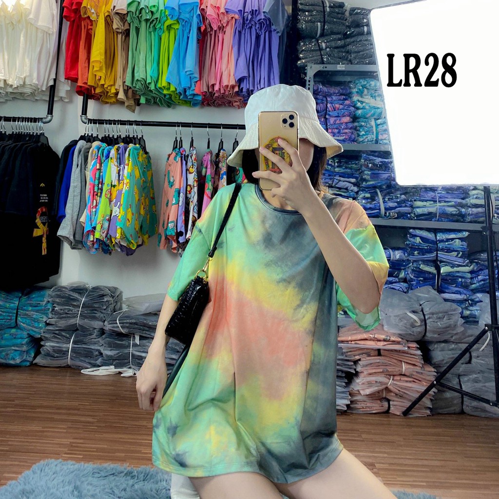 Áo thun loang màu 𝑭𝒓𝒆𝒆𝒔𝒉𝒊𝒑 Áo phông unisex LR28 vải cotton xượt poli co giãn thấm hút tốt, không xù lông