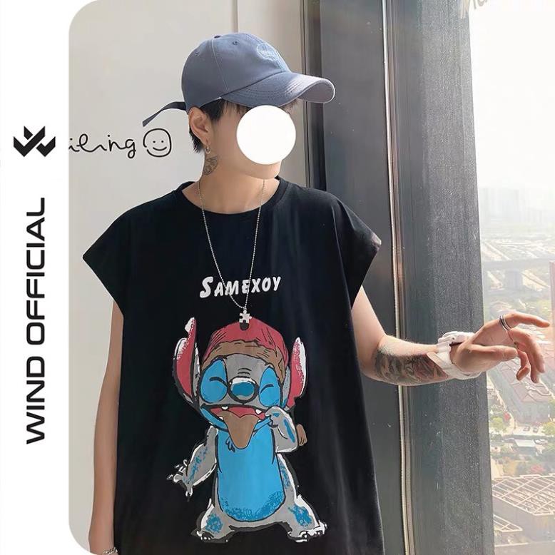 [Mã FAMAYWA2 giảm 10K đơn 50K] Áo thun tanktop Wind unsiex form rộng Hoạt Hình sát nách nam nữ oversize ulzzang  ྇ ྇