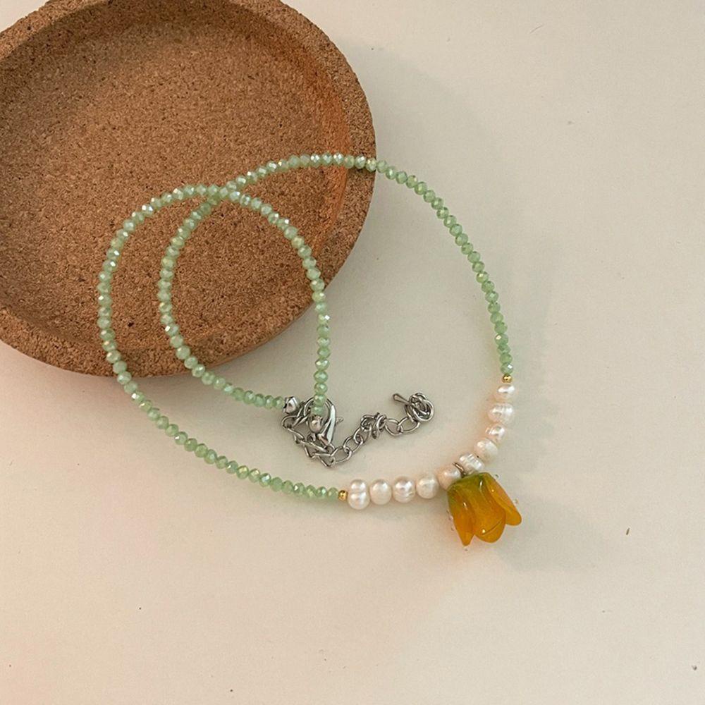 AROMA Vòng cổ Mặt Hoa Tulip Ngọt Ngào Cho Nữ