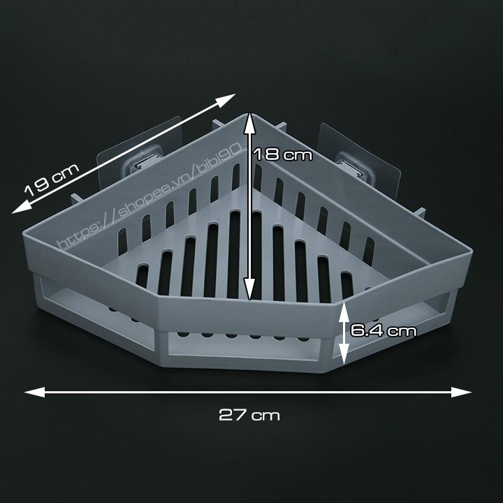 Kệ dán góc tường để đồ nhà tắm hình tam giác (TCR03)