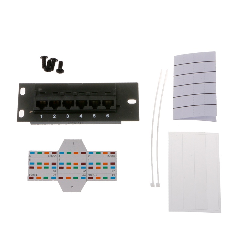 Bảng Điều Khiển 6 Cổng CAT5e Hỗ Trợ Lưng CAT5e Cho w Coded T568A B Dây Cáp RJ45