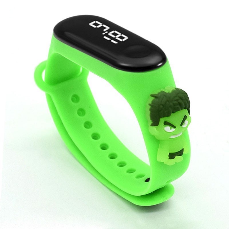 Đồng Hồ Đeo Tay Trẻ Em Chống Nước Với Thiết Kế Siêu Nhân Có Đèn LED Hàng Mới Về JY