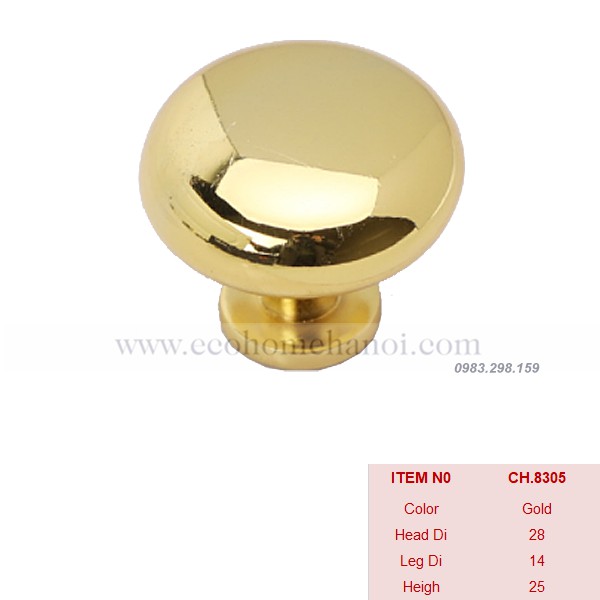 Núm tay nắm tủ tròn hợp kim CH8305