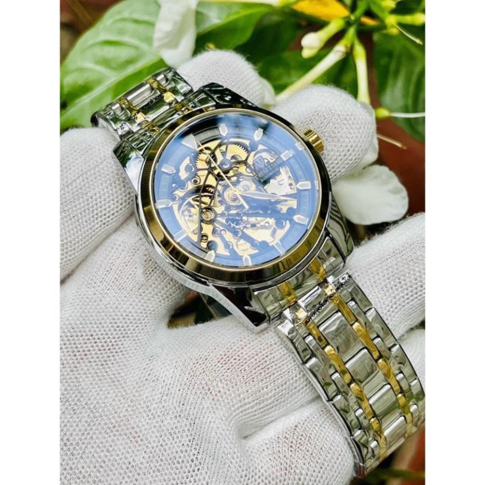 Đồng hồ nam tevise chính hãng t9005e cơ lộ máy cao cấp đủ màu dây thép đúc