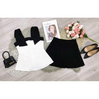 SET ÁO NƠ VAI + CHÂN VÁY DẬP LY