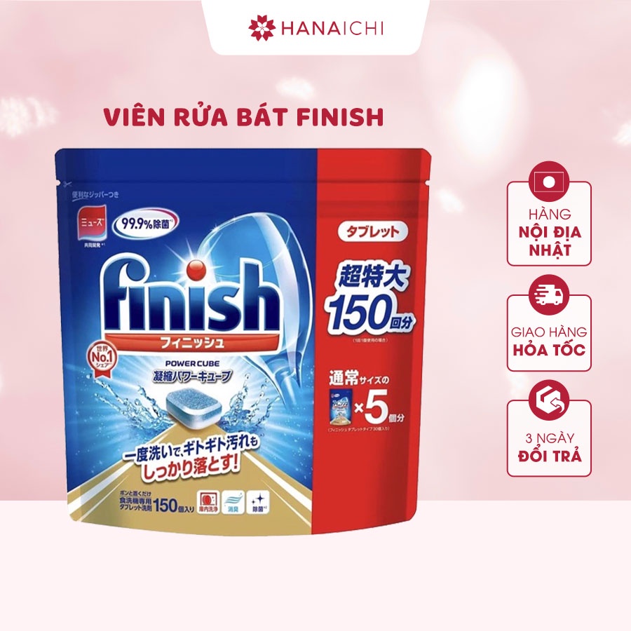 Viên Rửa Bát Finish Nhật Bản túi 150 viên
