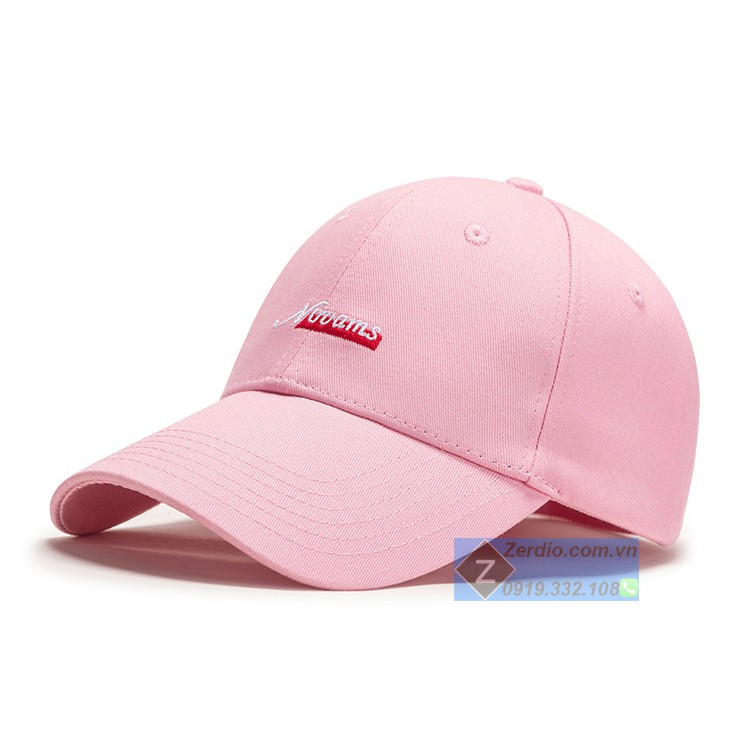 Mũ lưỡi trai Novams nam nữ đẹp, chất liệu cotton cao cấp 2 màu đen, hồng tuỳ chọn