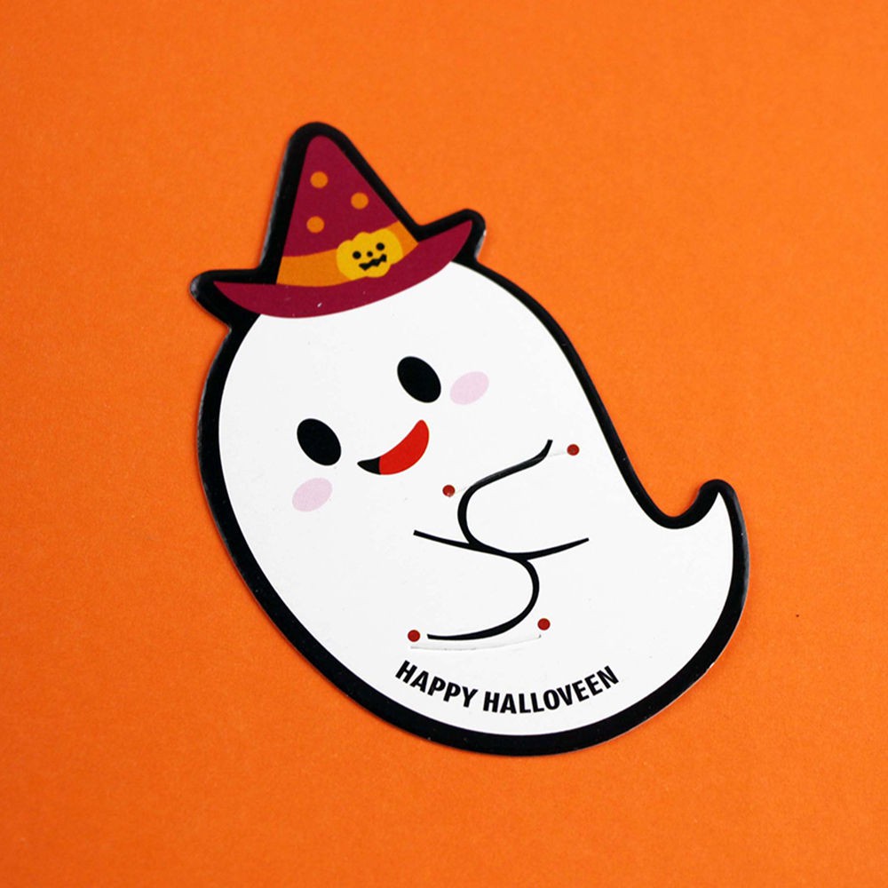 Bộ 50 thẻ giấy trang trí kẹo theo phong cách halloween nhiều kiểu vui nhộn