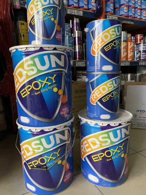 Sơn EPOXY REDSUN 2 thành phần. Màu xám, đen , trắng