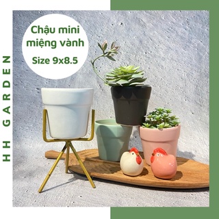 Chậu mini vành miệng/ hình xô, size 9x8.5cm chậu trồng cây sen đá xương rồng