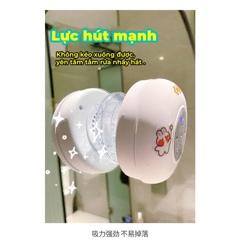 Loa Bluetooth Mini nhà tắm gắn tường chống nước. nhỏ gọn tiện dụng _ tặng kèm sticker đẹp dễ thương