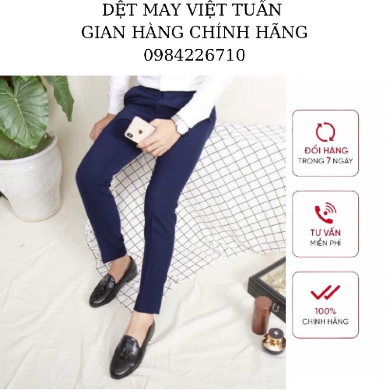 Quần Tây Nam Việt Tuấn body kaki dãn nhiều màu xanh đen