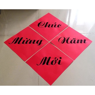 Chữ dán mẹt tre trang trí Tết