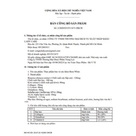 Viên sủi trắng mờ nám Bora White khối lượng 20 viên sủi