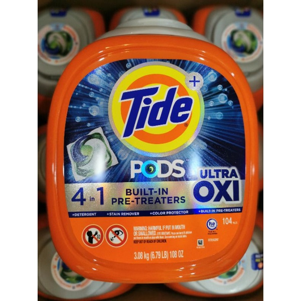 Viên giặt Tide pods Utra Oxy 104v nhập Mỹ