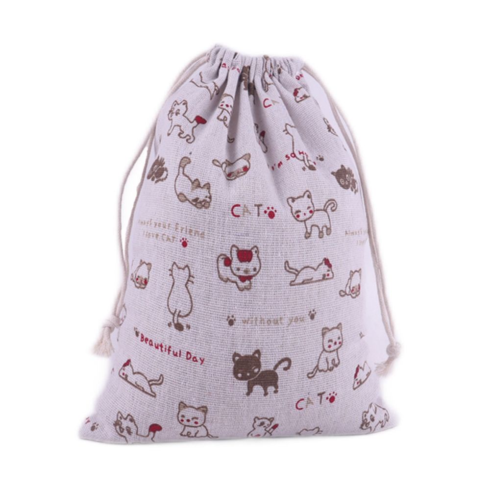 MOCHO Cartoon Storage Bag Fabric Travel Organizer Drawstring Bag Cute Sundries Organizer Animal Print Home  Organization Gift Bags Makeup Case Storage  Pouch