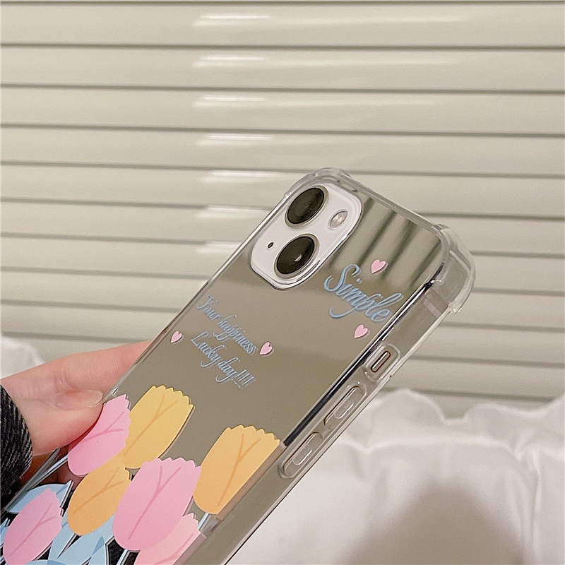 Ốp Điện Thoại Tráng Gương Họa Tiết Hoa Màu Xanh Dương Cho Apple Iphone 13Promax 6/6splus/7/7plus/8/8plus/x/xr/xs/11/12/13/pro/max/plus/promax