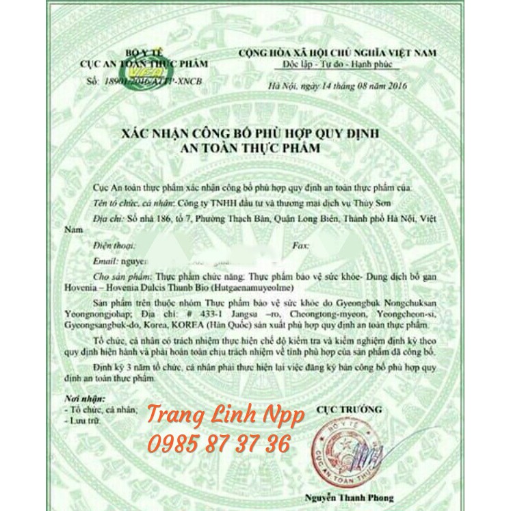 Nước Bổ Gan Green Bio Hàn Quốc, Bổ Gan Hộp Quà