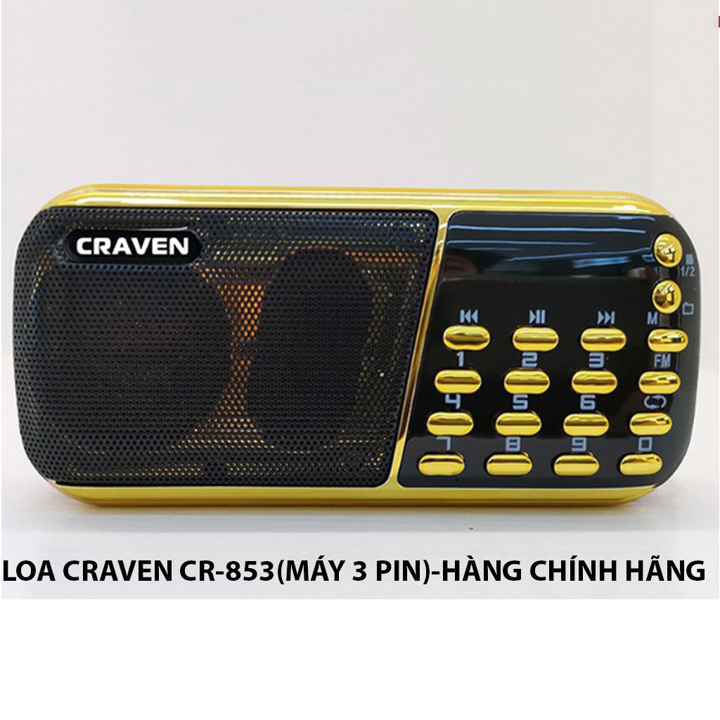 Loa nghe pháp Craven CR-853 3 pin siêu trâu chính hãng Nghe Kinh Phật, Nhạc, Thẻ Nhớ USB