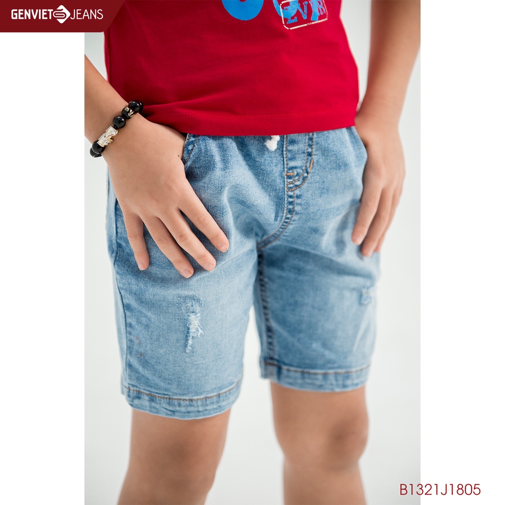 Quần Ngố Kids Cạp Chun Phối Xước GENVIET KID B1321J1805