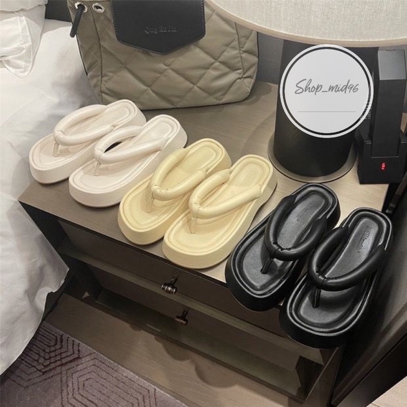 Dép Xỏ Ngón  đế Bánh mì 5cm-Hàng quảng châu Ulzzang .