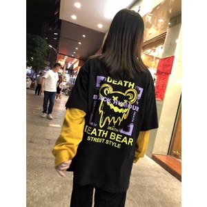 Áo thun tay ngắn dáng rộng in hình hoạt hình dành cho nam nữ cỡ M-5XL