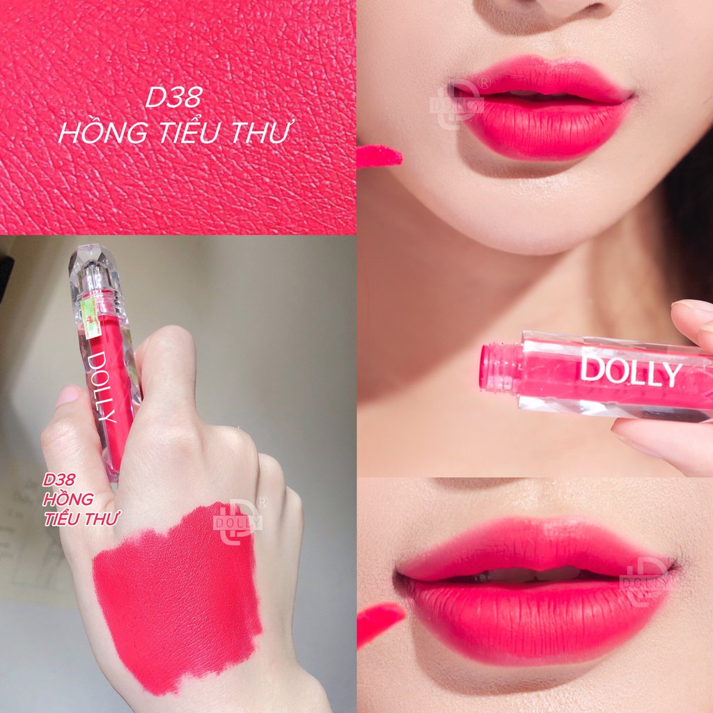 Son Lì Son Kem DOLLY DIAMOND VELVET Không Chì Cao Cấp Chính Hãng Màu hồng tiểu thư