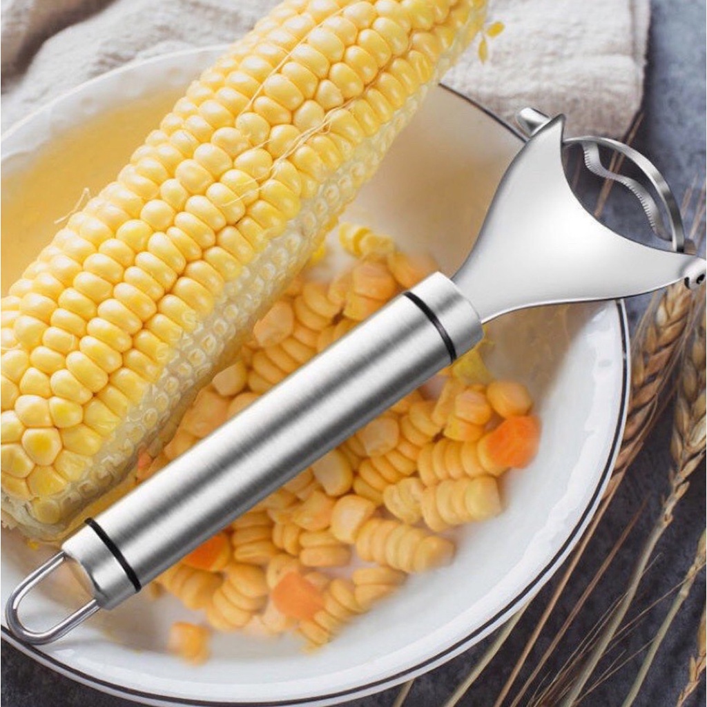 Dụng Cụ Nạo Ngô Bằng Thép Không Gỉ 304 - Dụng Cụ Tách Hạt Bắp Dài 18cm