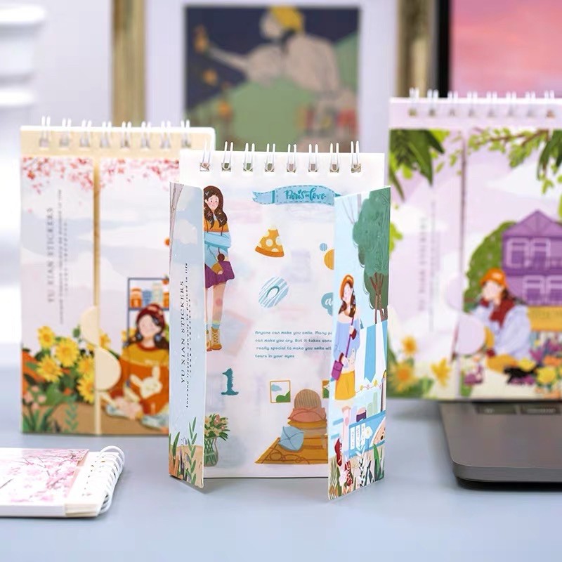 Cuốn sổ stickers book 20 tờ chủ đề cô gái dễ thương