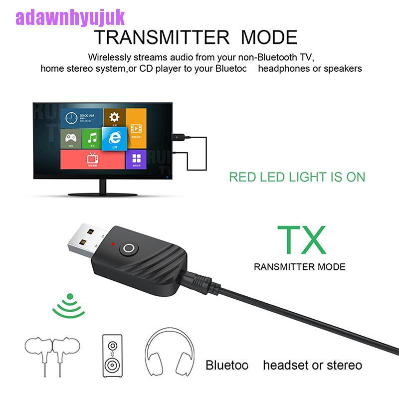 Bộ Thu Phát Âm Thanh Không Dây Usb Bluetooth 5.0 2 Trong 1 Cho Tv / Pc / Xe Hơi