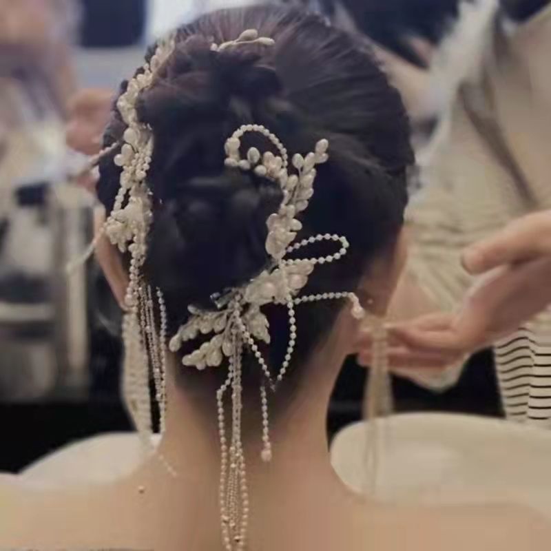 Kẹp Tóc Đính Mạng Che Mặt Thiết Kế Xinh Xắn Cho Cô Dâu