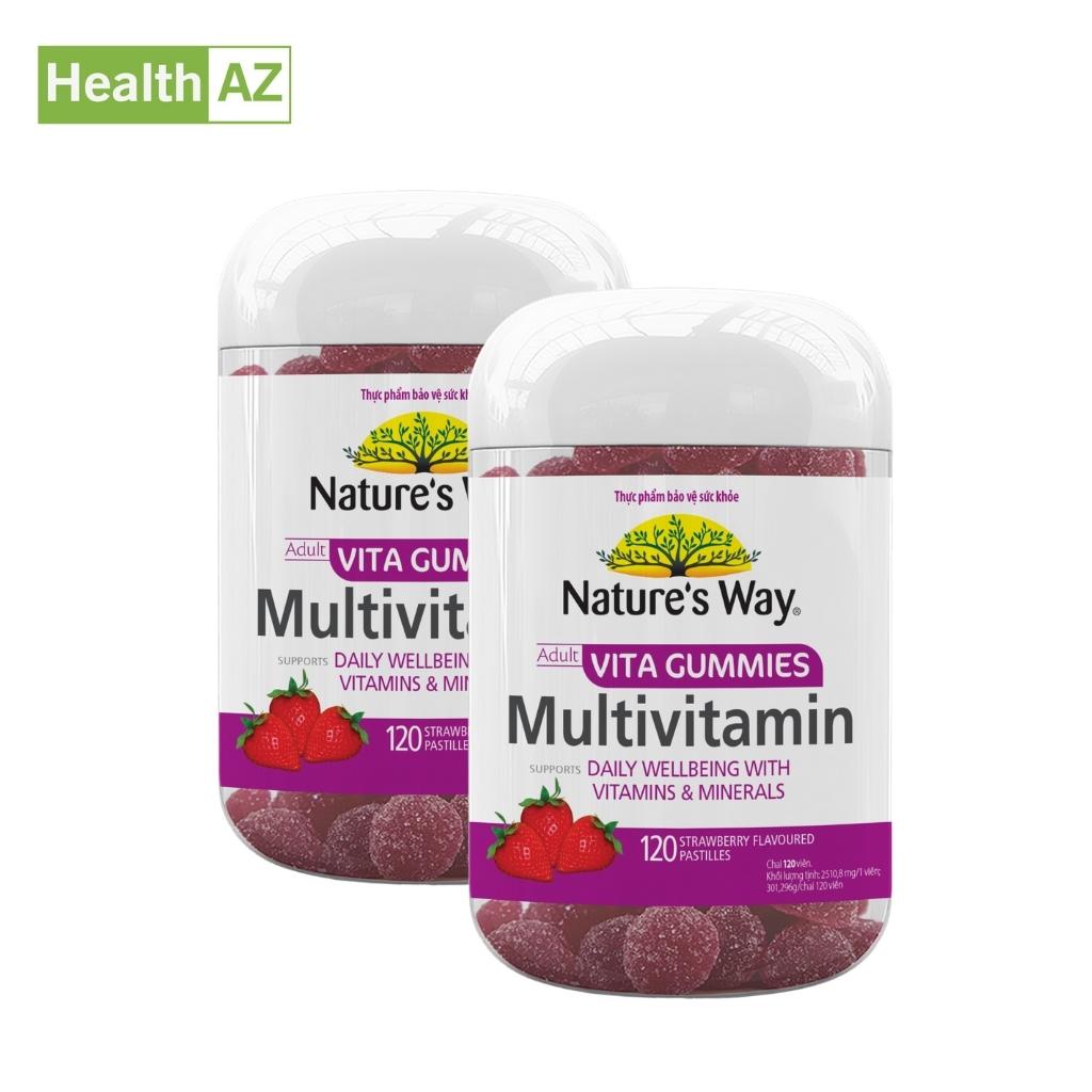 Combo 2 Kẹo Dẻo Vitamin Tổng Hợp Adult Vita Gummies Multi-Vitamin NATURE'S WAY Tăng Cường Sức Khỏe, Hộp 120 Viên x 2
