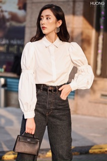 Sơ mi cotton lụa tay bom - HBSM716
