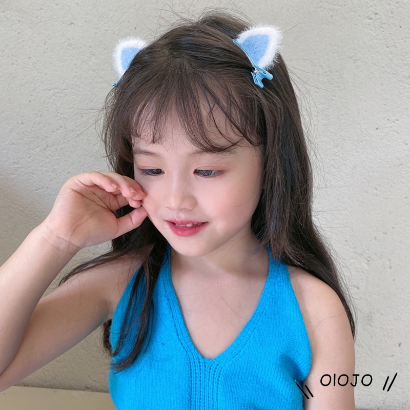 Cặp kẹp tóc hình tai mèo ba chiều dễ thương dành cho bé