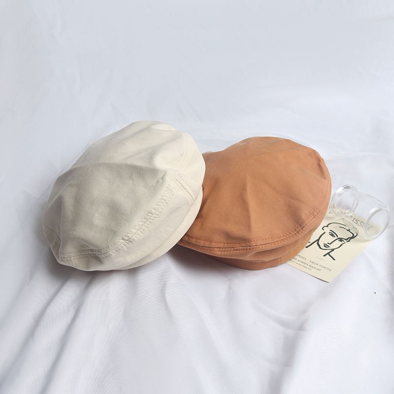 Mũ Nồi Thoáng Khí Màu Trơn Phong Cách Retro Xinh Xắn