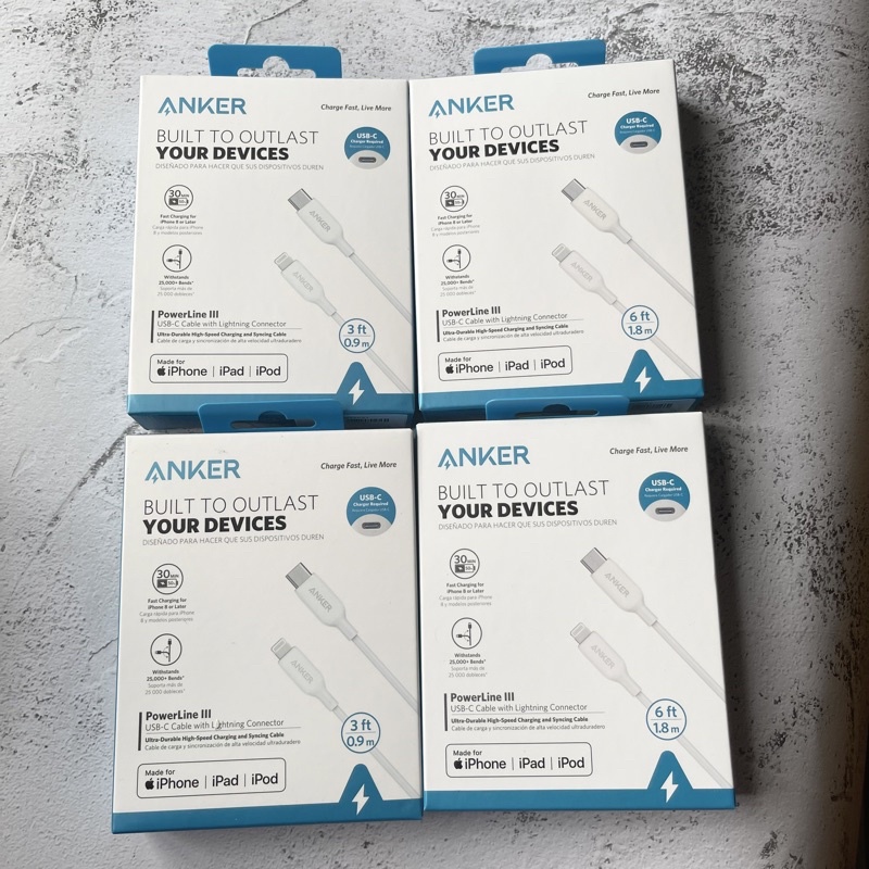 Cáp Anker PowerLine III Type C To L Anker A8832/8833 0.9m & 1.8m