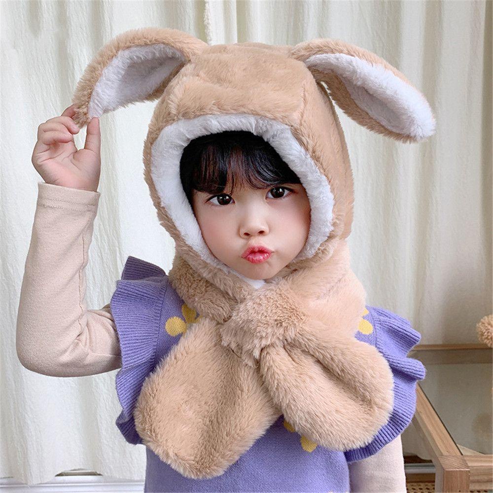 Mũ Tai Thỏ Liền Thân Chống Gió Giữ Ấm Mùa Đông Dành Cho Bé Trai Bé Gái